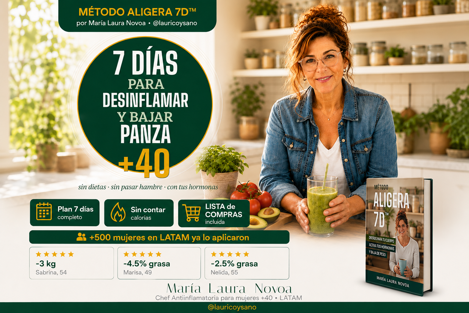 MÉTODO ALIGERA 7D™ 7 días para desinflamar, bajar panza y activar tus hormonas — para mujeres de +40